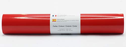 Selbstklebende Plotterfolie Vinylfolie 30,5 cm x 3 m glänzend 39 Farben zur Auswahl, Farbe:133 Dunkelrot von Kreativplotter