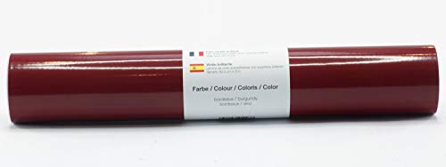 Selbstklebende Plotterfolie Vinylfolie 30,5 cm x 3 m glänzend 39 Farben zur Auswahl, Farbe:135 Bordeaux von Kreativplotter