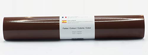 Selbstklebende Plotterfolie Vinylfolie 30,5 cm x 3 m glänzend 39 Farben zur Auswahl, Farbe:145 Braun von Kreativplotter