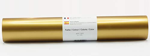 Selbstklebende Plotterfolie Vinylfolie 30,5 cm x 3 m glänzend 39 Farben zur Auswahl, Farbe:171 Gold von Kreativplotter