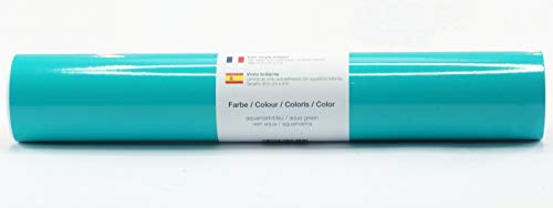 Selbstklebende Plotterfolie Vinylfolie 30,5 cm x 3 m glänzend 39 Farben zur Auswahl, Farbe:176 Aquamarinblau von Kreativplotter