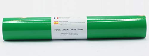 Selbstklebende Plotterfolie Vinylfolie 30,5 cm x 3 m glänzend 39 Farben zur Auswahl, Farbe:179 Signalgrün von Kreativplotter