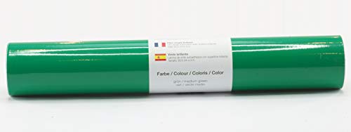 Selbstklebende Plotterfolie Vinylfolie 30,5 cm x 3 m glänzend 39 Farben zur Auswahl, Farbe:180 Grün von Kreativplotter