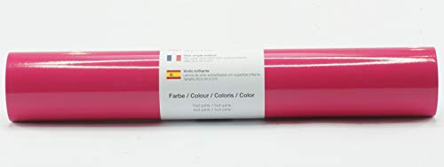 Selbstklebende Plotterfolie Vinylfolie 30,5 cm x 3 m glänzend 39 Farben zur Auswahl, Farbe:189 Hot-Pink von Kreativplotter