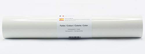 Selbstklebende Plotterfolie Vinylfolie 30,5 cm x 3 m glänzend 39 Farben zur Auswahl, Farbe:199 Transparent von Kreativplotter