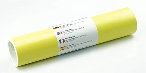Selbstklebende Wandtattoo-/ Plotterfolie Vinylfolie matt 21 cm x 3 m, Farbe:310 Zitronengelb von Kreativplotter