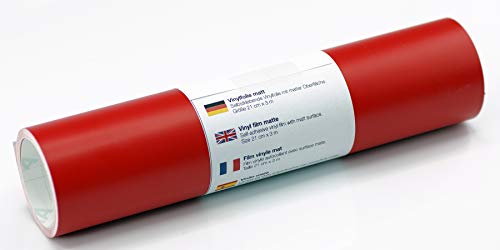 Selbstklebende Wandtattoo-/ Plotterfolie Vinylfolie matt 21 cm x 3 m, Farbe:330 Rot von Kreativplotter
