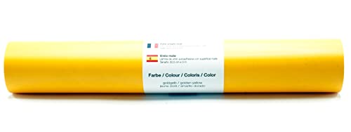 Vinyl Folie selbstklebend 3m versch. Farben Folie Goldgelb-Matt von Kreativplotter