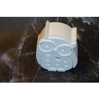 Eule Aus Keramik Gips Mit Mini Led Verschiedene Motive Zum Wechseln Deko Eulenmotiv von KreativstuebchenMS
