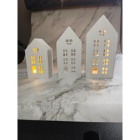 Häuser Set Aus Keramik Gips Weibnachtsdeko von KreativstuebchenMS