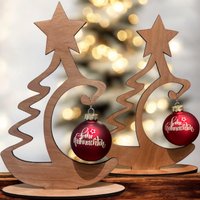 Holzbaum Mit Kugel - Christbaumkugelständer - Weihnachtskugelhalter-Weihnachtsgeschenk-Kugelständer - Geschenk - Personalisierte Christbaumkugel von KreativstueberlShop