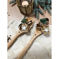 Kochlöffel Personalisierbar/ Geschenk/ Weihnachten/ Backen/ Graviert/ Keksausstecher/Mitbringsel/Oma/Mama/Wichtelgeschenk von KreativstueberlShop