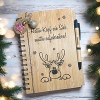 Personalisiertes Notizbuch - Geschenk Weihnachten - Für Kollegen - Kleinigkeit Personalisiert - Kugelschreiber Mit Namen von KreativstueberlShop