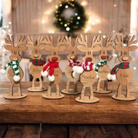 Personalisiertes Weihnachtsgeschenk - Namensschilder - Kollegen Und Freunde - Rentier - Tischdeko - Mitbringsel Weihnachten - Wichtelgeschenk von KreativstueberlShop