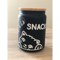 Leckerlidose Für Katze Oder Hund, Personalisierbar/Leckerlis Geschenk Schwarz/ Weiß/ Aufbewahrung von Kreativstuebleob