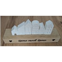 Mini Häuserzeile Raysin, Häuschen, Holzleiste, Skandi von KreativtraeumebyStef