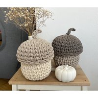 Eichelkorb | Herbst Häkelkorb Mit Deckel Aufbewahrung Utensilo| Geschenkidee Korb Körbe Ordnung Gehäkeltes Eichelkorb | Herbst Häkelkorb Mit Deckel Aufbewahrung Utensilo| Geschenkidee Korb Körbe Ordnung Gehäkeltes von KreativtraumbyKatja