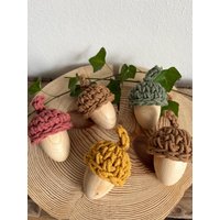 Eicheln | Gehäkelte Deko Herbstdeko Holzeicheln Bobbiny von KreativtraumbyKatja