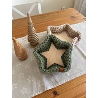 Sternkorb Gehäkelt | Weihnachten Sterntablett Gehäkelter Stern Korb Sternförmig Geschenk Advent Sternkorb Gehäkelt | Weihnachten Sterntablett Gehäkelter Stern Korb Sternförmig Geschenk Advent von KreativtraumbyKatja
