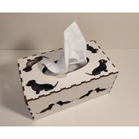Taschentuchbox Mit Dackel Motiven, Tempobox, Kosmetiktuchbox, Tissue Box, Taschentuchspender von KreativwerkstattbyK3