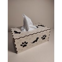 Taschentuchbox Mit Dackel Motiven, Tempobox, Kosmetiktuchbox, Tissue Box, Taschentuchspender von KreativwerkstattbyK3