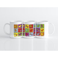 Tasse "Dackel Modern Art" Kaffetasse, Dackeltasse, Filmtasse, Lustige Spruchtasse, Keramiktasse, Kaffeebecher, Geschenk von KreativwerkstattbyK3