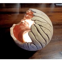 Leuchtkugel Keramik 14 cm Lichtkugel Windlicht Teelichthalter von Kreatoenchen