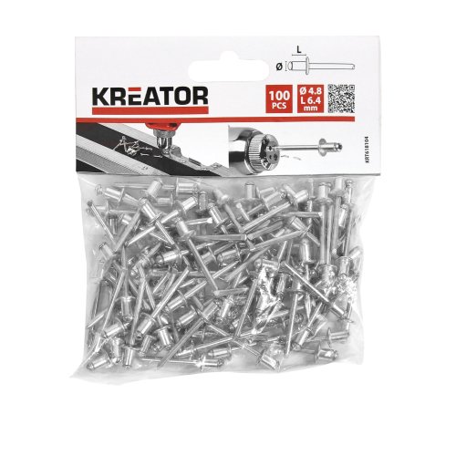 KREATOR KRT618104 - Remaches 4,8x6,4mm 100 piezas von Kreator
