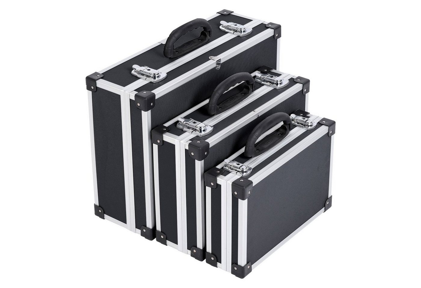 Kreator Aufbewahrungsbox Alukoffer schwarz 3-in-1 Werkzeugkoffer Set Universalkoffer Transportkoffer von Kreator