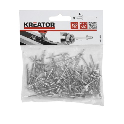 KREATOR KRT618102 - Remaches 3,2x6,4mm 100 piezas von Kreator
