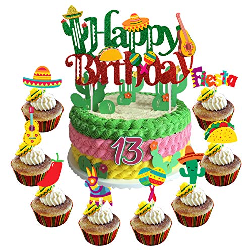Fiesta Cake Toppers Mexikanische Cupcake-Dekorationen für mexikanische Fiesta-Partydekorationen Taco-Geburtstagsfeierzubehör Cactus Llama Maracas Sombrero Alles Gute zum Geburtstag Cake Topper 25-tlg Fiesta Cake Toppers Mexikanische Cupcake-Dekorationen für mexikanische Fiesta-Partydekorationen Taco-Geburtstagsfeierzubehör Cactus Llama Maracas Sombrero Alles Gute zum Geburtstag Cake Topper 25-tlg von Kreatwow