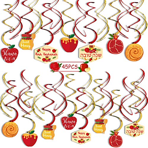 Kreatwow Jüdisches Neujahrs-hängendes Dekor Rosh Hashanah Hanging Swirls für jüdische Shana Tova-Partyzubehör von Kreatwow