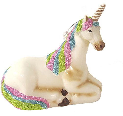 Einhorn liegend 9cm von Krebs Glas Lauscha