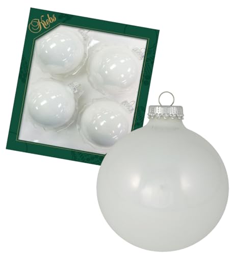 Krebs Glas Lauscha - Christbaumschmuck/Christbaumkugeln - Box mit 4 Porzellan Weißen Kugeln aus Glas in Einer Größe von 8cm Krebs Glas Lauscha - Christbaumschmuck/Christbaumkugeln - Box mit 4 Porzellan Weißen Kugeln aus Glas in Einer Größe von 8cm von Krebs Glas Lauscha