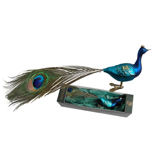 Krebs Glas Lauscha - Christbaumschmuck/Glasvogel - Motiv: Pfau - Farbe: Blau - Größe: 28 cm - Made in Germany Krebs Glas Lauscha - Christbaumschmuck/Glasvogel - Motiv: Pfau - Farbe: Blau - Größe: 28 cm - Made in Germany von Krebs Glas Lauscha