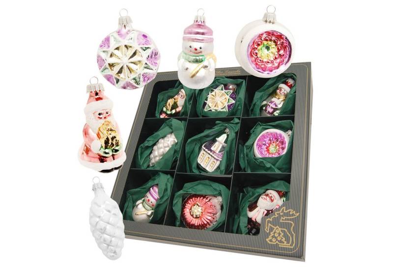 Krebs Glas Lauscha Christbaumschmuck 9er Set mit verschiedenen Formen - Pastell - ca. 6-8cm - aus Glas, Dekoration für ein romantisches, modernes Fest mit zarter Atmosphäre Krebs Glas Lauscha Christbaumschmuck 9er Set mit verschiedenen Formen - Pastell - ca. 6-8cm - aus Glas, Dekoration für ein romantisches, modernes Fest mit zarter Atmosphäre von Krebs Glas Lauscha