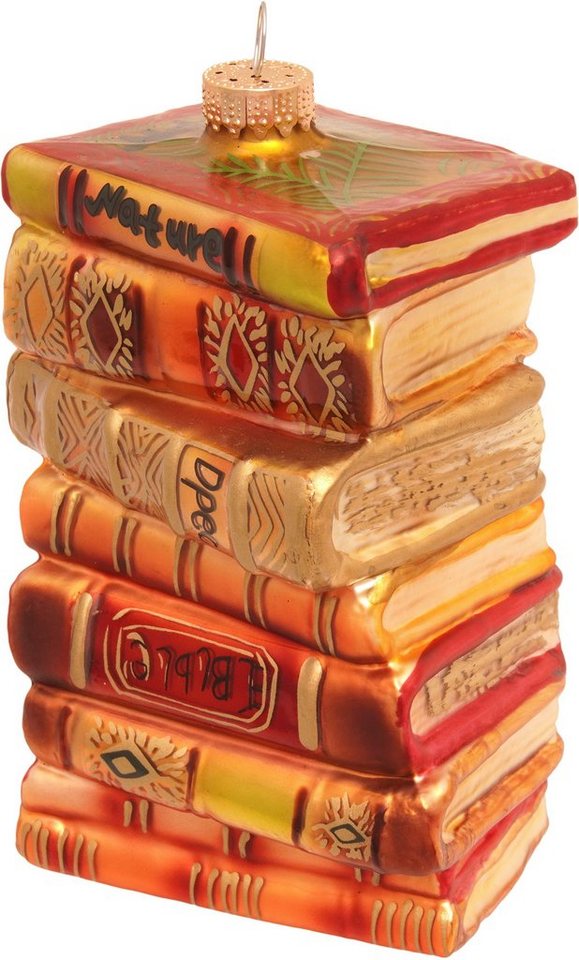 Krebs Glas Lauscha Christbaumschmuck Antiker Bücherstapel, Weihnachtsdeko, Christbaumschmuck (1-tlg), mundgeblasen von Krebs Glas Lauscha