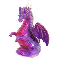 Krebs Glas Lauscha Christbaumschmuck "Drache, Violet, 12cm", (1 tlg.), Christbaumschmuck aus Glas, mundgeblasen, handgefertigt, Figur von Krebs Glas Lauscha