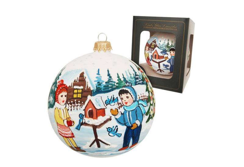 Krebs Glas Lauscha Christbaumschmuck Weihnachtskugel Kinder mit Vogelhaus Weiß 10cm Krebs Glas Lauscha Christbaumschmuck Weihnachtskugel Kinder mit Vogelhaus Weiß 10cm von Krebs Glas Lauscha