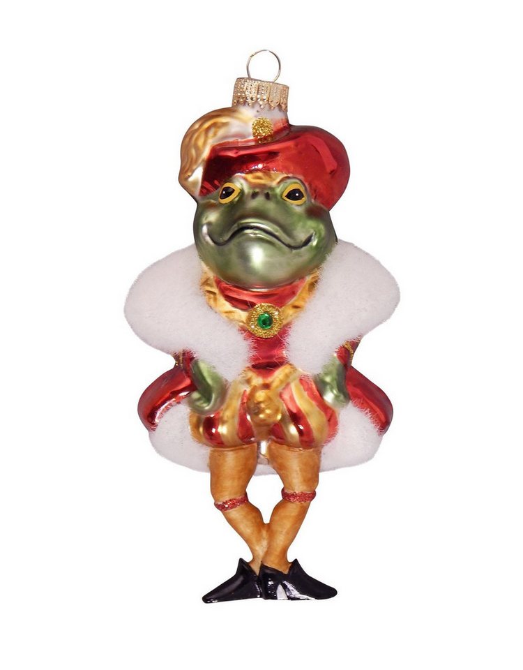 Krebs Glas Lauscha Christbaumschmuck Glasanhänger - Froschprinz - ca. 9 cm, märchenhafte Dekoration für den Weihnachtsbaum von Krebs Glas Lauscha