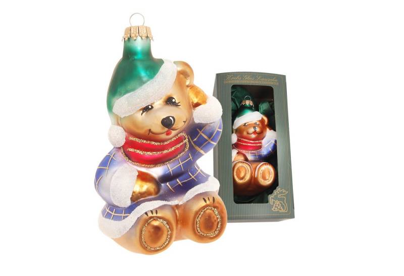 Krebs Glas Lauscha Christbaumschmuck Glasfiguren - großer Weihnachtsbär - ca. 12 cm - zum Anhängen, niedliche Dekoration für den Weihnachtsbaum - auch für Tisch oder Wand Krebs Glas Lauscha Christbaumschmuck Glasfiguren - großer Weihnachtsbär - ca. 12 cm - zum Anhängen, niedliche Dekoration für den Weihnachtsbaum - auch für Tisch oder Wand von Krebs Glas Lauscha