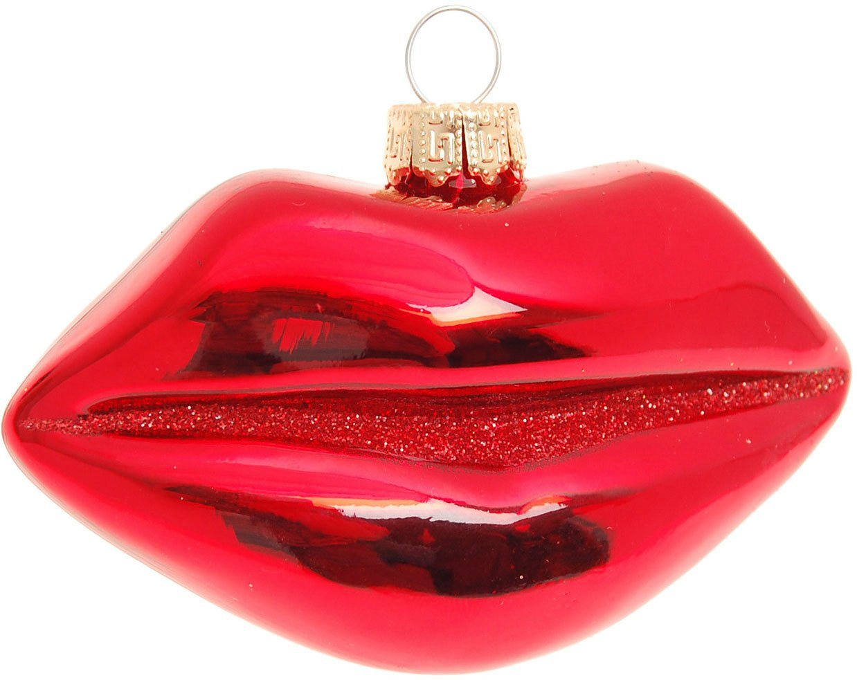 Krebs Glas Lauscha Christbaumschmuck Glasornament Rote Lippen", Breite ca. 9 cm (1-tlg), Weihnachtsdeko, Weihnachtsbaumkugel, Christbaumkugeln aus Glas" von Krebs Glas Lauscha