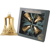 Krebs Glas Lauscha Christbaumschmuck "Glocken, Weihnachtsdeko, Christbaumschmuck", (Set, 4 tlg.), mundgeblasen, goldfarben von Krebs Glas Lauscha