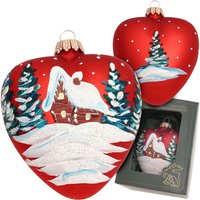 Krebs Glas Lauscha Christbaumschmuck "Herz mit verschneitem Haus" Christbaumschmuck aus Glas, mundgeblasen, handgefertigt, herzförmig Krebs Glas Lauscha Christbaumschmuck "Herz mit verschneitem Haus" Christbaumschmuck aus Glas, mundgeblasen, handgefertigt, herzförmig von Krebs Glas Lauscha