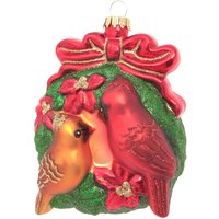 Krebs Glas Lauscha Christbaumschmuck "Kardinalvogelpärchen", (1 tlg.), Christbaumschmuck aus Glas, mundgeblasen, handgefertigt, Tierfigur von Krebs Glas Lauscha