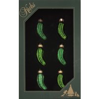 Krebs Glas Lauscha Christbaumschmuck "Mini Gurken-Set, Grün, 6cm", (Packung, 6 tlg.), Christbaumschmuck aus Glas, mundgeblasen, handgefertigt, mini, Figuren von Krebs Glas Lauscha