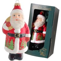 Krebs Glas Lauscha Christbaumschmuck "Santa rot mit Bäumen", (1 tlg.), mundgeblasen von Krebs Glas Lauscha