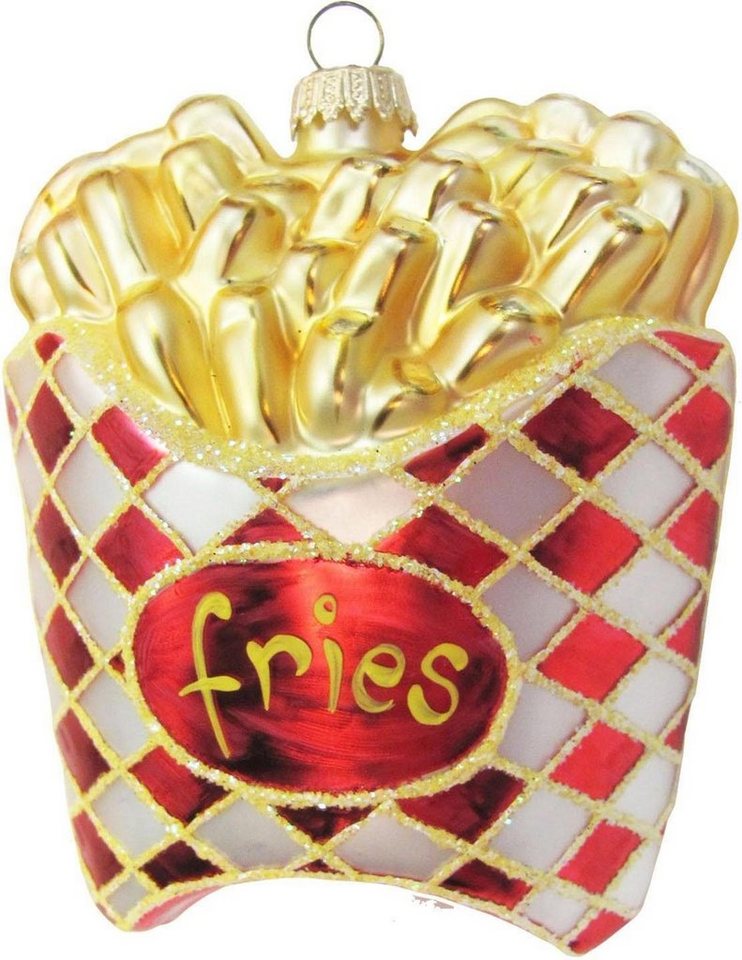 Krebs Glas Lauscha Christbaumschmuck Tüte Pommes Frites, Weihnachtsdeko, Christbaumschmuck (1-tlg), mundgeblasen von Krebs Glas Lauscha