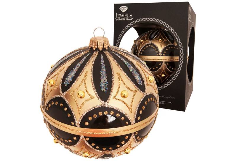 Krebs Glas Lauscha Christbaumschmuck Weihnachtskugel Stil Byzantin Schwarz 10cm von Krebs Glas Lauscha