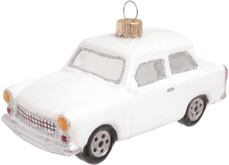 Krebs Glas Lauscha Christbaumschmuck Weißer Trabant, 11cm (1-tlg), Christbaumschmuck aus Glas, mundgeblasen, handgefertigt, Figur von Krebs Glas Lauscha